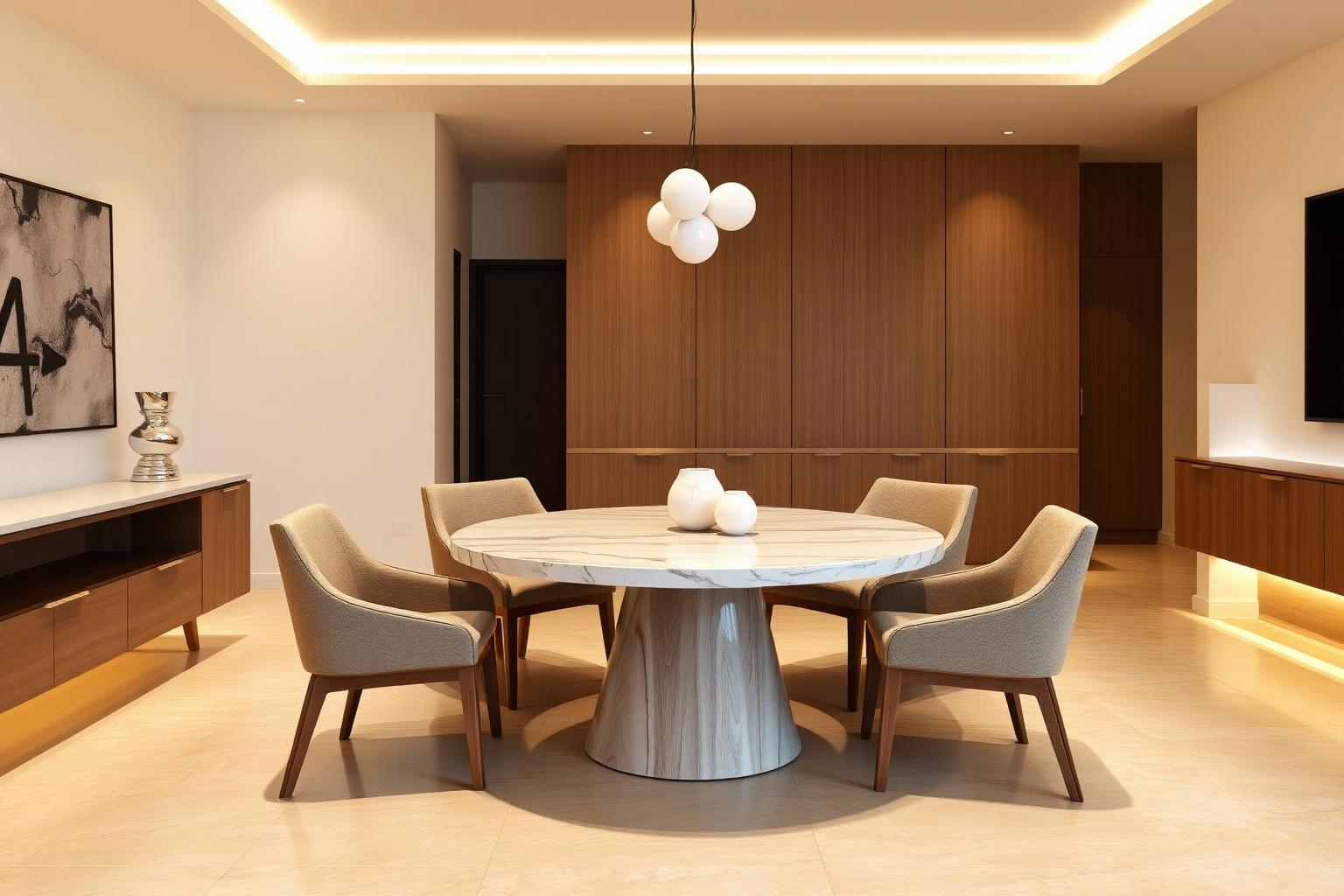 Dining in the affordable modern luxury scheme