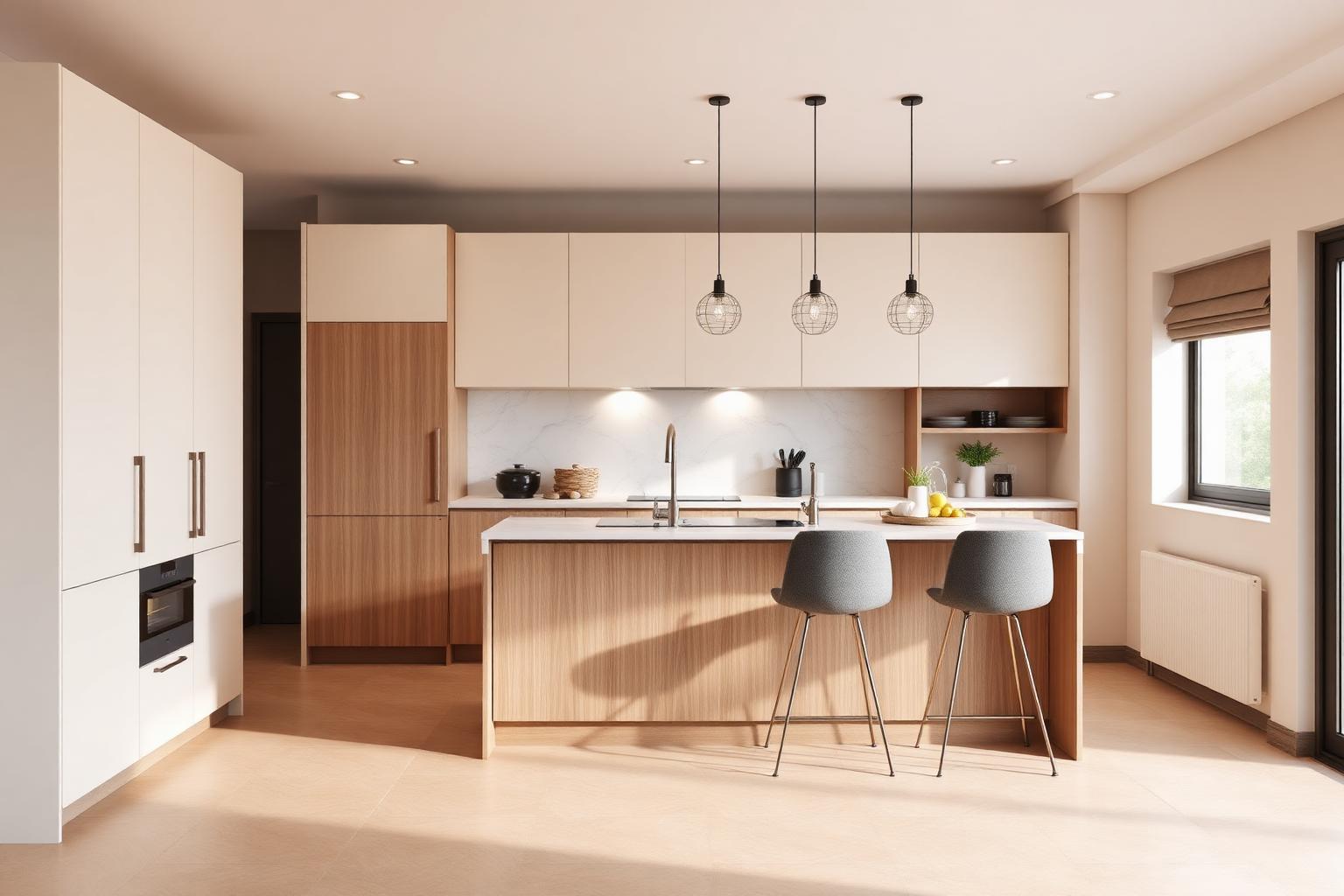Kitchen in the affordable modern luxury scheme
