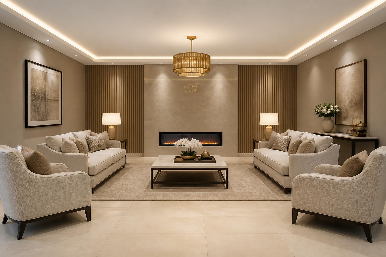 Formal guest lounge in the affordable modern luxury scheme