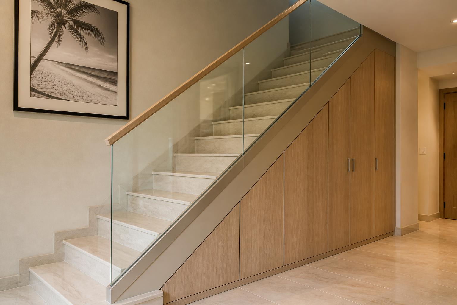 Staircase in the affordable modern luxury scheme