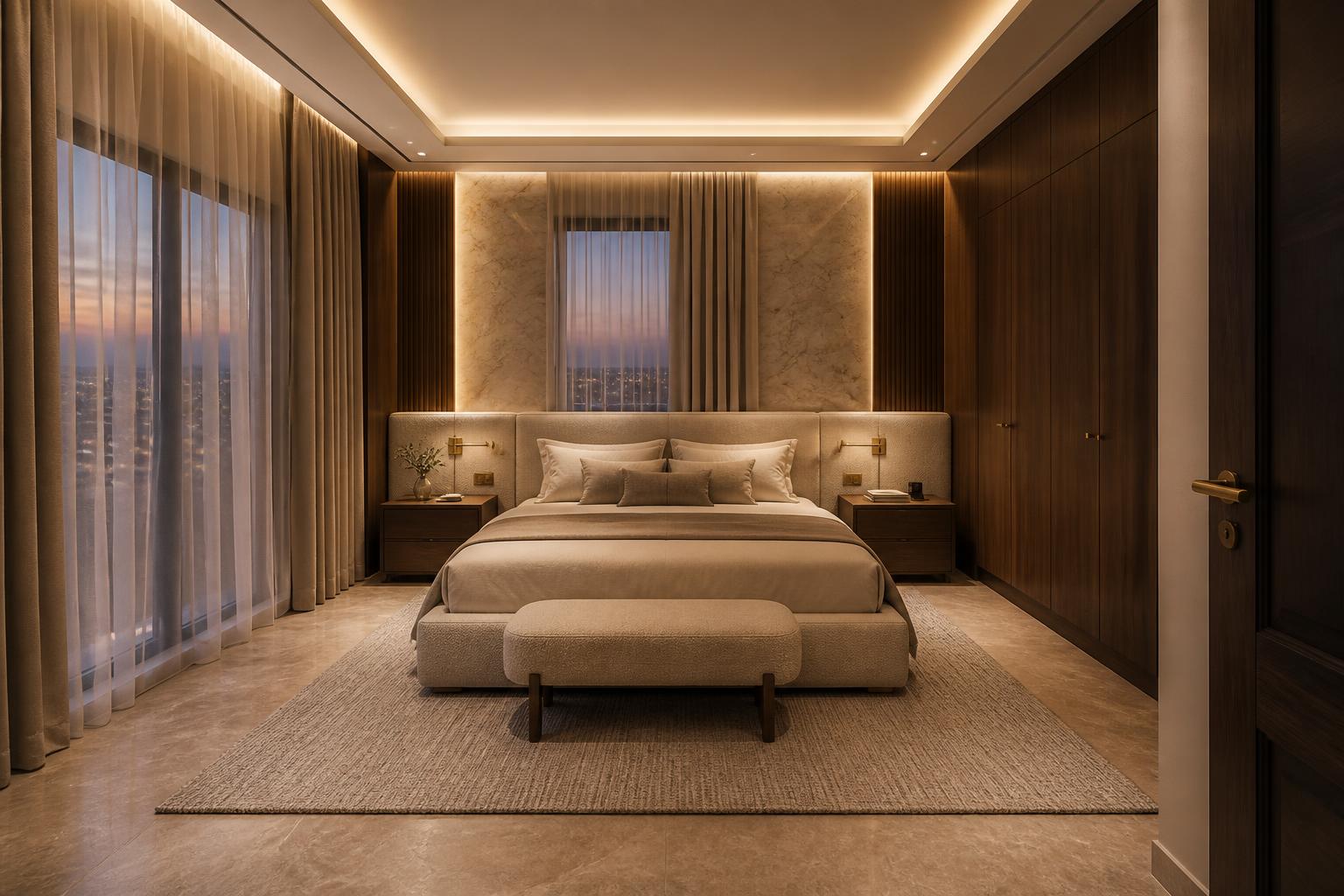 Master suite one in the high-end modern luxury scheme