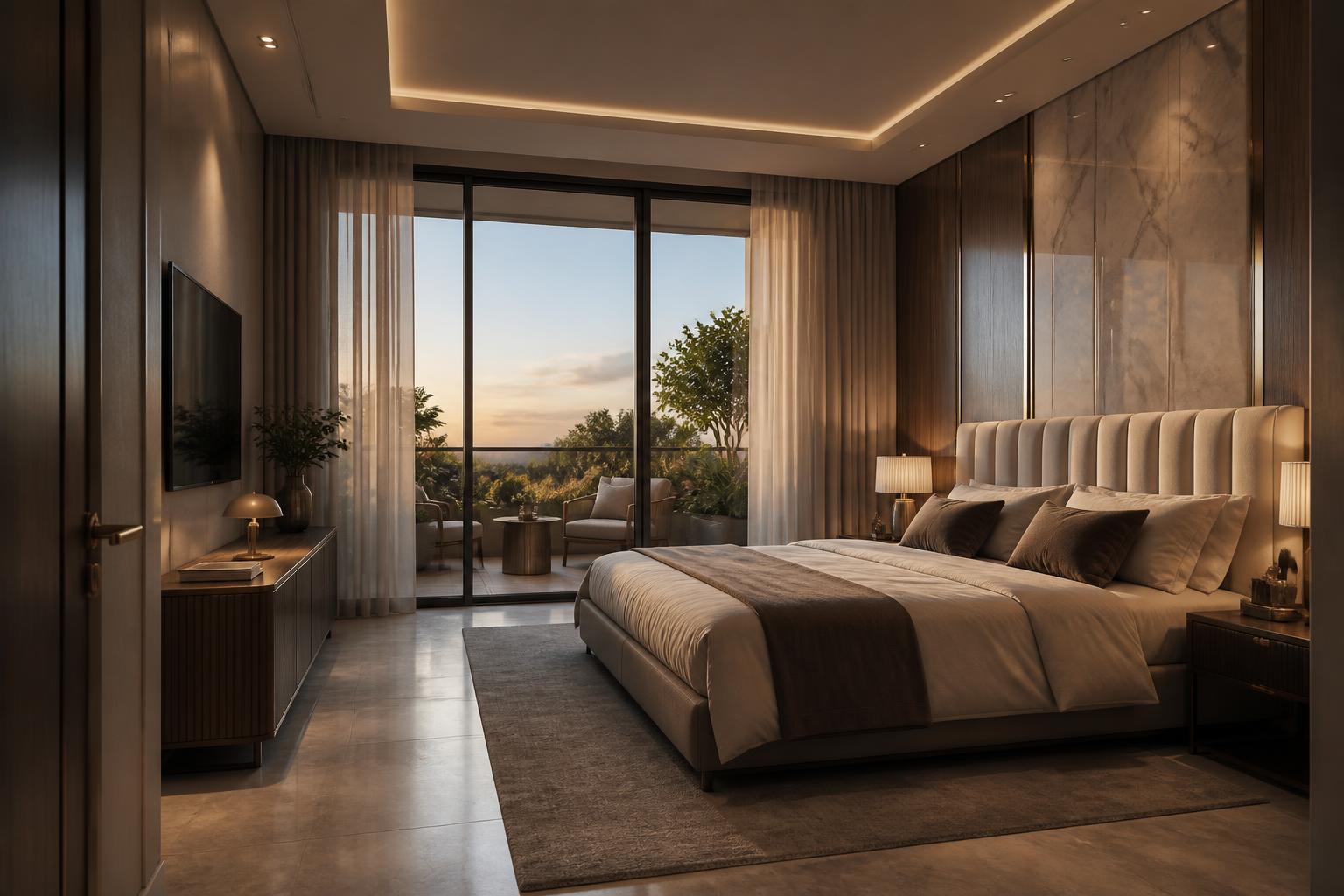 Master suite two in the high-end modern luxury scheme