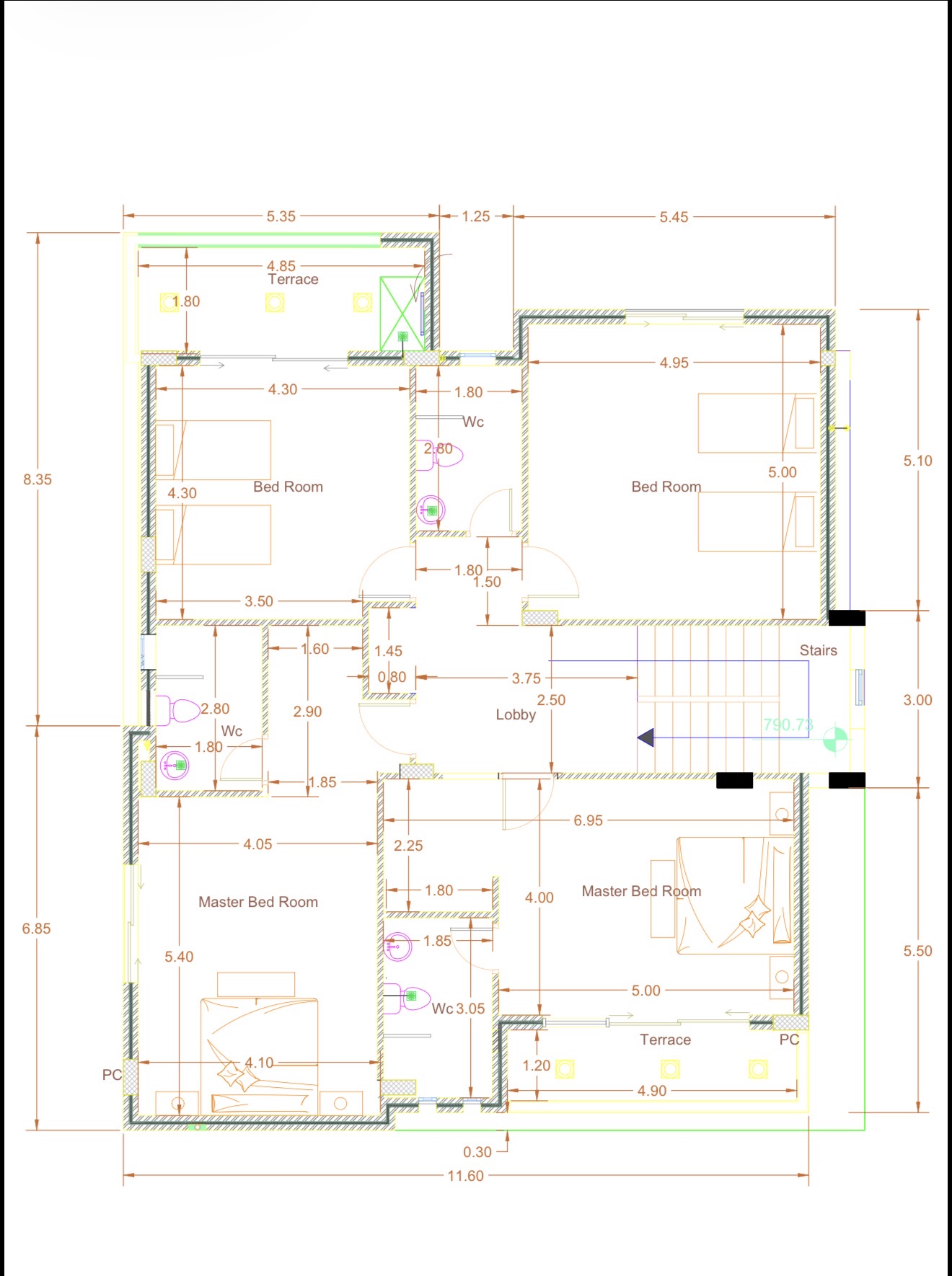 Approved Villa A68 upper floor drawing